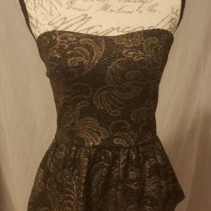 Black & Gold print straples top